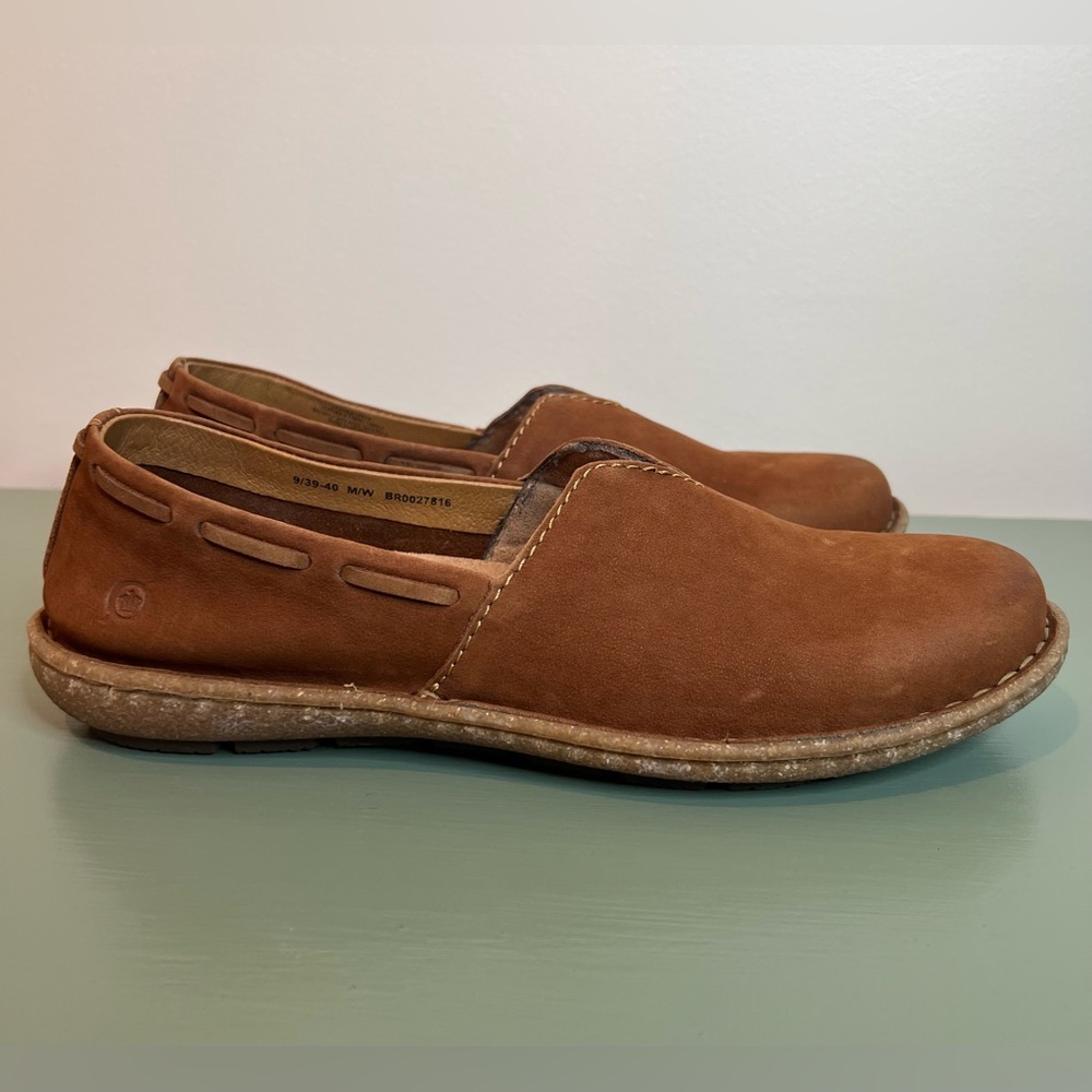 Born Naya Loafers Womens Size 9 Brown Suede Slip On Casual Comfort Shoes - Picture 2 of 8